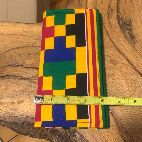KENTE WEST AFRICA GHANA WALLET CLUTCH BILLFOLD TRIFOLD PASSPORT HOLDER - Picture 6 of 9